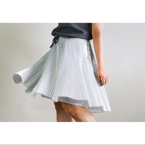 Silver Pleated Skirt - Picture 3 of 3